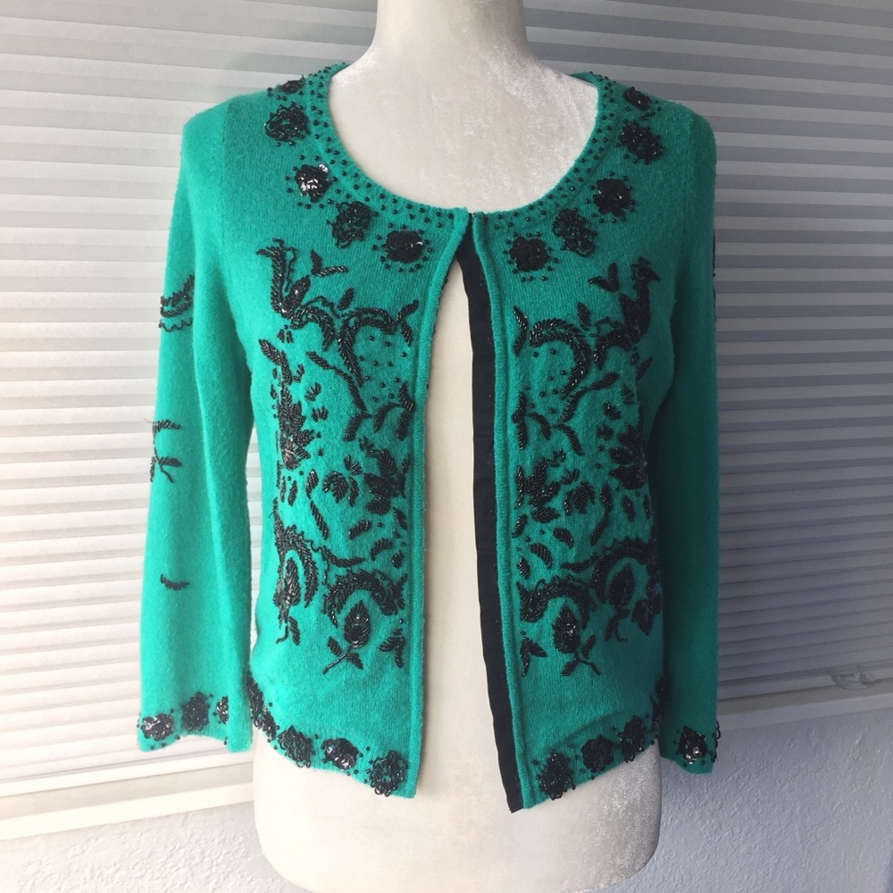 Anthropologie Beaded Cardigan